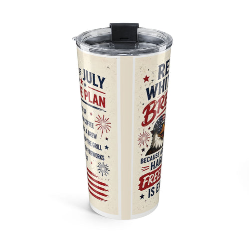 20oz Patriotic Tumbler – Red White & BBQ Fourth of July Travel Cup