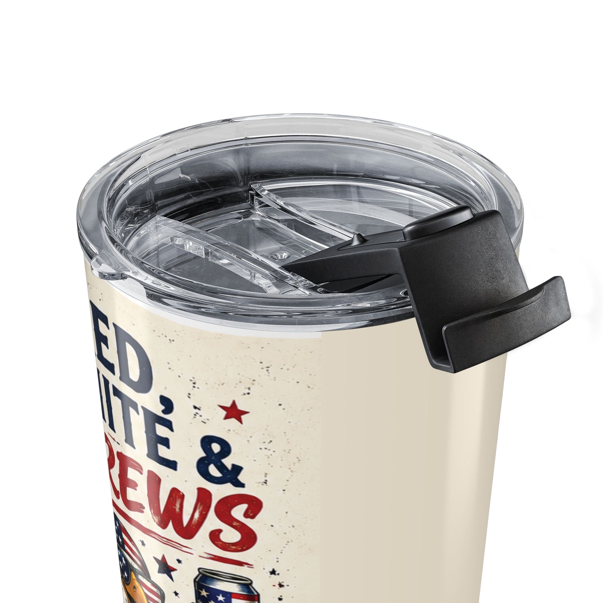 20oz Patriotic Tumbler – Red White & BBQ Fourth of July Travel Cup